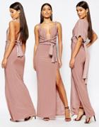Missguided Slinky Multiway Maxi Dress - Nude