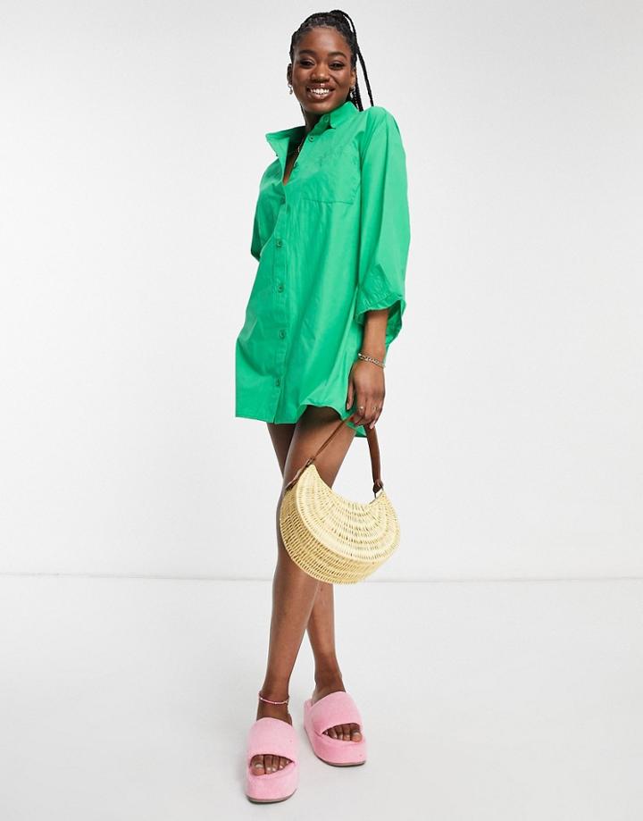 Lola May Shirt Dress In Green
