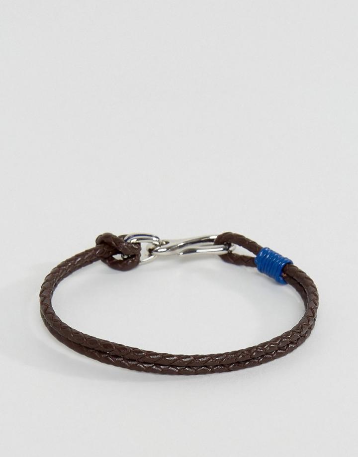 Ted Baker Double Strand Leather Bracelet In Blue - Blue