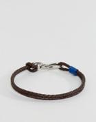 Ted Baker Double Strand Leather Bracelet In Blue - Blue