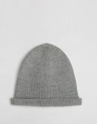 Asos Beanie With Back Turn Up In Gray - Gray Marl