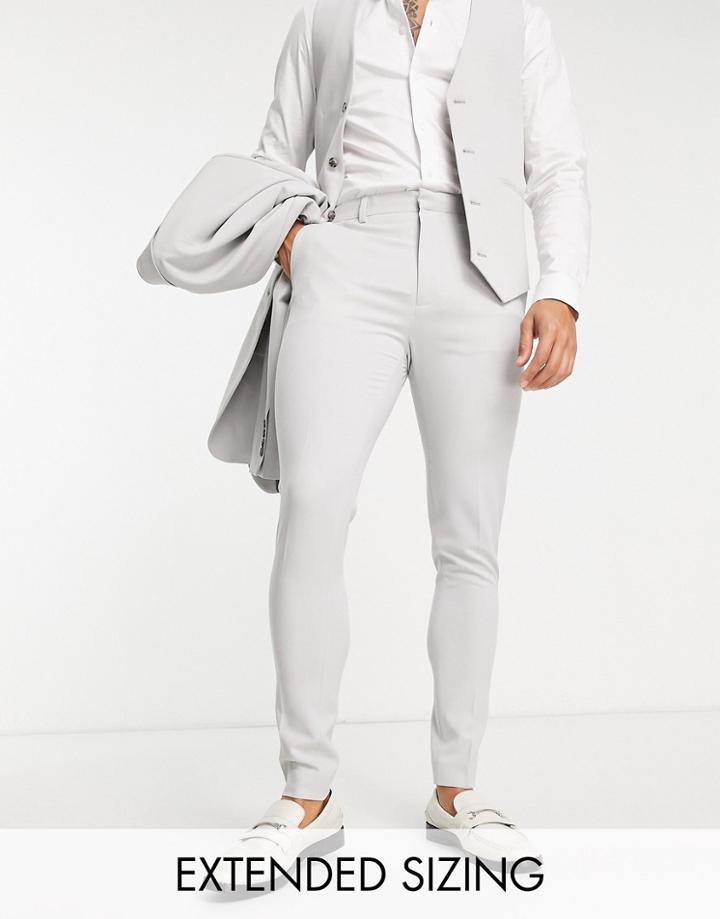 Asos Design Super Skinny Suit Pants In Ice Gray