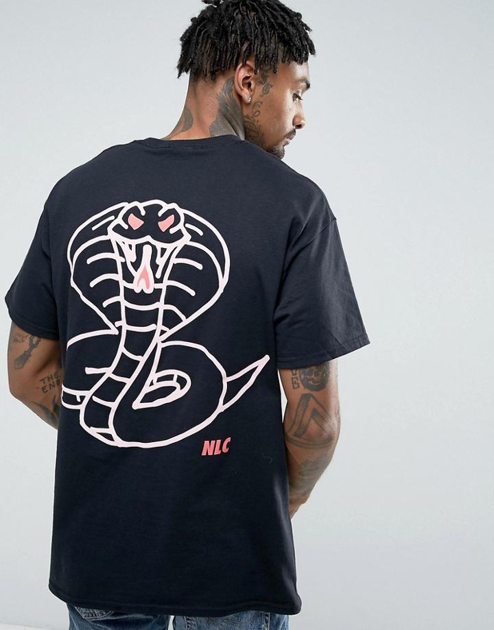 New Love Club Cobra Back Print T-shirt - Black