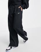 Nike Style Fleece Wide Sweatpants In Black