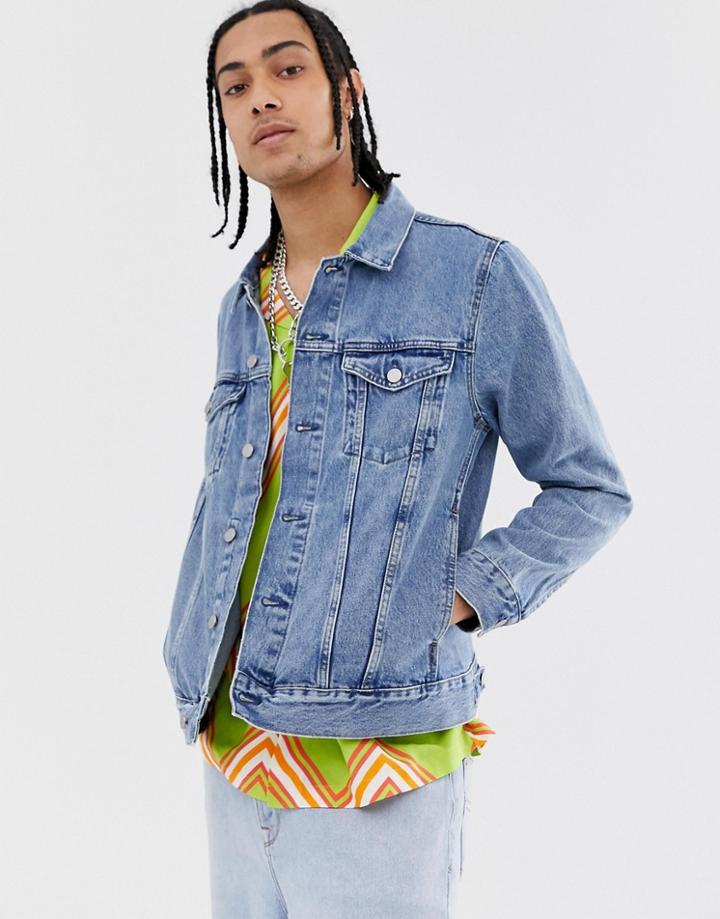Weekday Single Jacket Denim Jacket In Blue - Blue