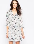 See U Soon Printed Shift Dress With Pockets - Gray