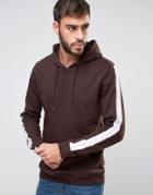 Brave Soul Wide Striped Drawstring Hoodie - Green