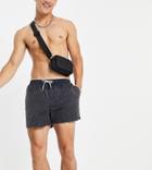 New Look Acid Wash Swim Shorts In Gray-grey