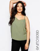 Asos Curve Double Stap Cami - Khaki