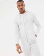 River Island Tracksuit Zip Through Hoodie In Soft Gray