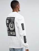10 Deep Long Sleeve T-shirt With Print Patches - White