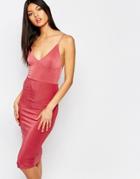 Club L Midi Dress With Cami Strap - Raspberry