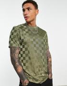Asos Design T-shirt In Green Texture