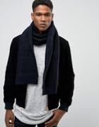 Selected Homme Scarf In Textured Knit - Black