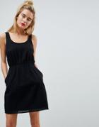 Asos Casual Mini Dress In Grid Texture - Black