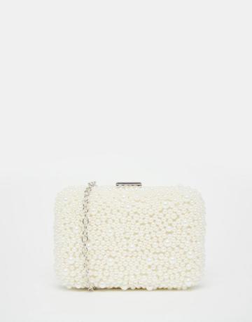 Vintage Styler All Over Pearl Clutch Bag - Ivory