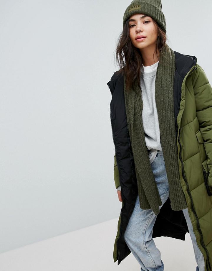 Monki Utility Army Green Scarf - Green