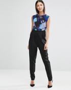 Little Mistress Jumpsuit With Printed Body - Black