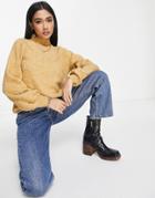 Vero Moda Puff Sleeve Sweater In Tan-brown
