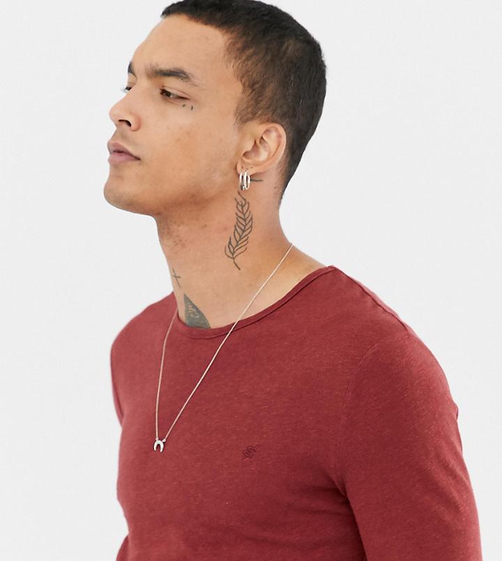 Heart & Dagger Long Sleeve T-shirt With Embroidery-red