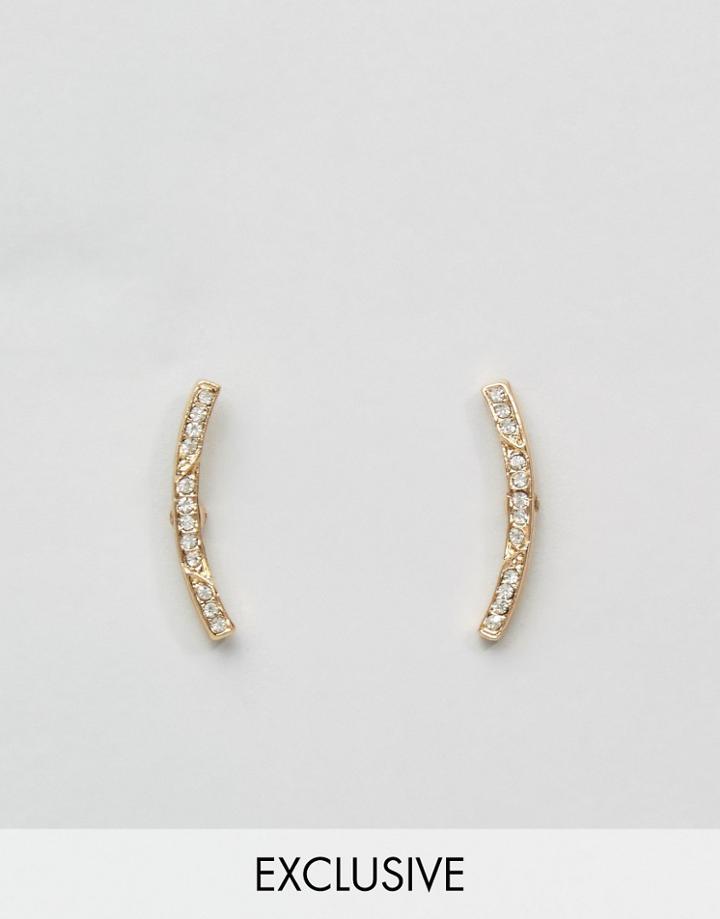 Designb Crystal Collar Tips In Gold - Gold