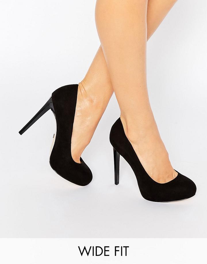 Faith Wide Fit Cadles Black Platform Pumps - Black Mf