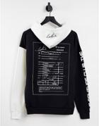 The Couture Club Hoodie In Black With Contrast Panels And Back Print
