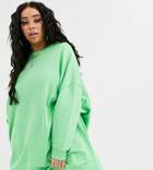 Asos Design Curve Oversize Mini Sweat Dress-green