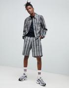 Asos Design Two-piece Skater Shorts In Snake Print Vinyl - Black