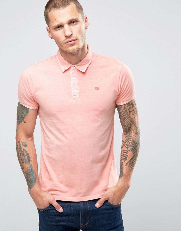 Scotch And Soda Dyed Polo Shirt - Orange