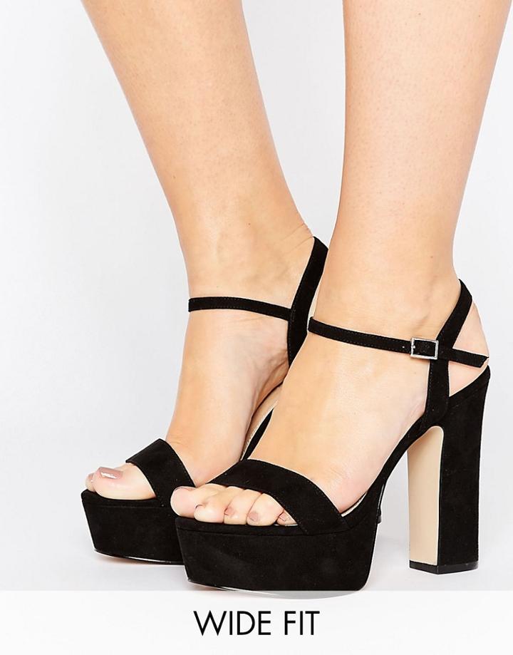 Asos Higher Love Wide Fit Platform Sandals - Black