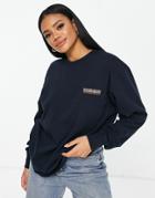 Napapijri Patch Long Sleeve T-shirt In Blue