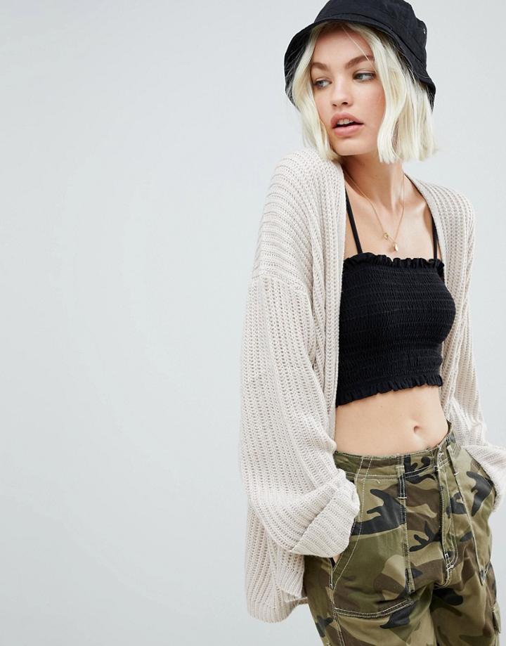 Pull & Bear Cardigan In Cream - Cream