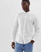 Only & Sons Slim Fit Linen Mix Shirt In White