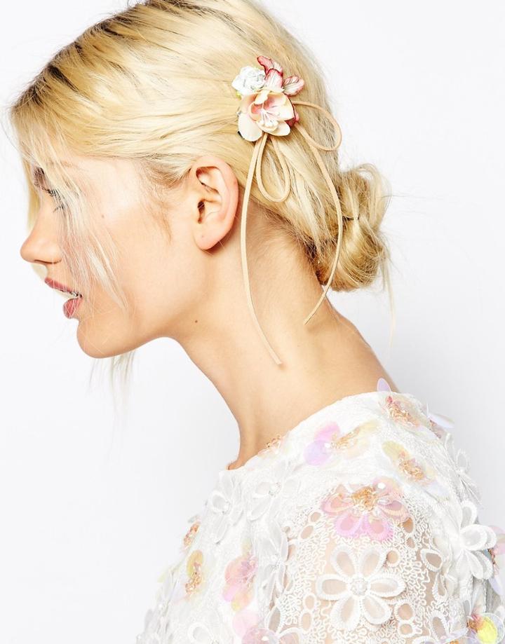 Asos Barrette Bow Body & Hair Corsage Clip - Pink