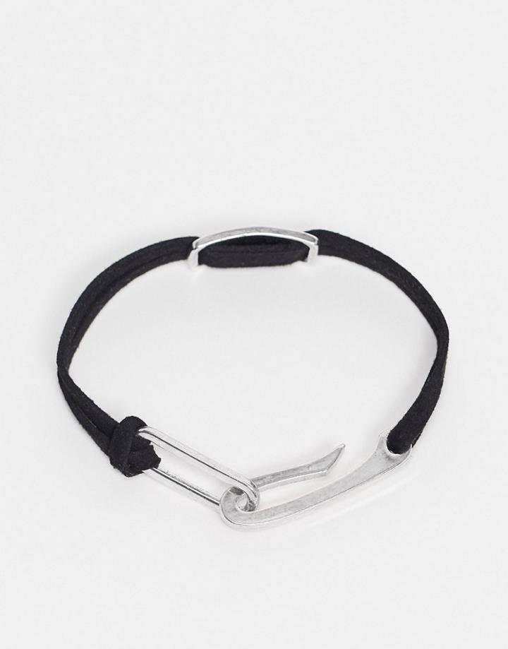 Icon Brand Id Cord Bracelet In Black