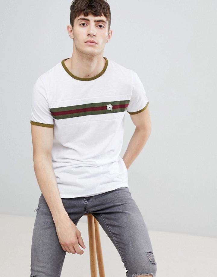 Le Breve Chest Striped T-shirt - White