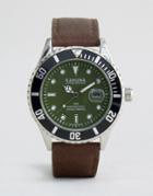 Kahuna Faux Leather Watch In Brown/green - Brown