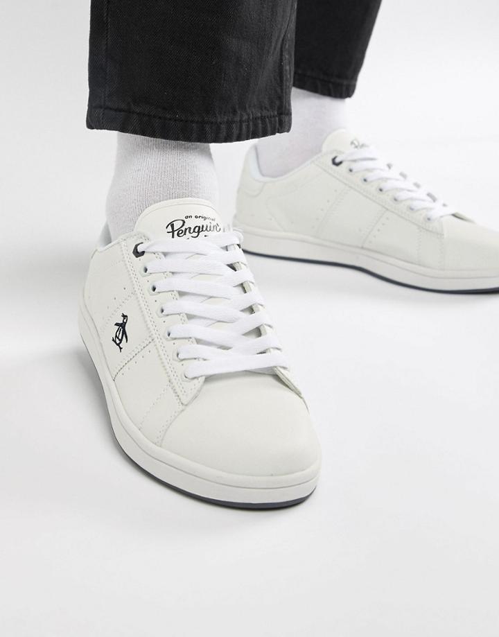 Original Penguin Wide Fit Stedaman Sneakers In White - White