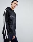 Mennace Logo Hoodie With Taping In Black - Black