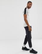 River Island Muscle Fit T-shirt With Color Block In Gray - Gray