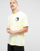 Weekday Frank Ss Tee Longer Sleeve Tie Dye Printed T-shirt - Yellow