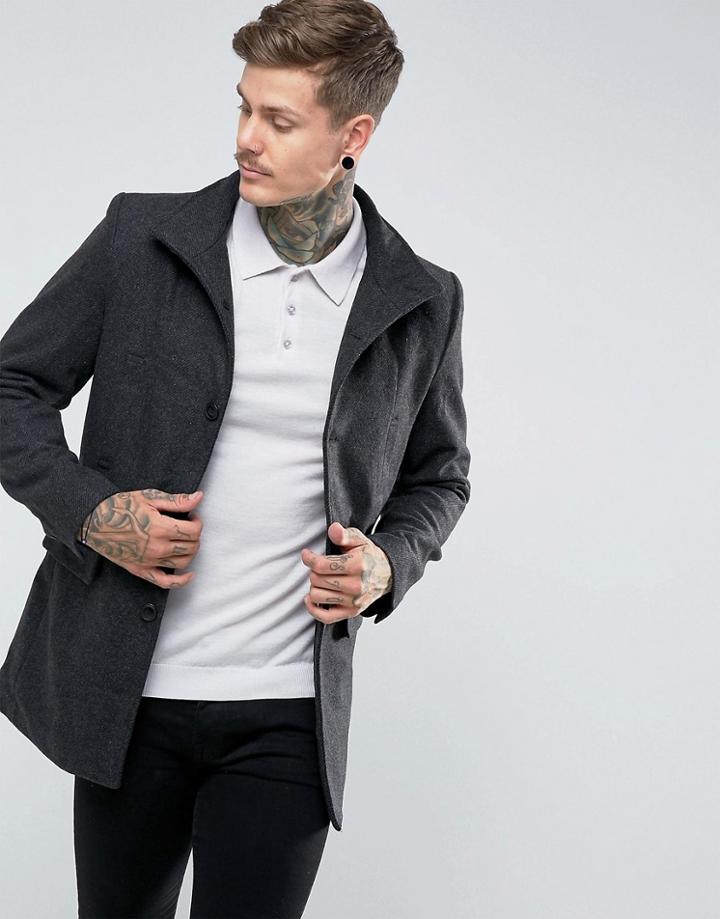 Bellfield Wool Blend Military Jacket - Gray