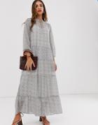 Vero Moda Mosaic Print Tiered Maxi Dress-multi