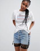 Asos T-shirt With Sports Print In Boxy Fit - Cream