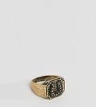 Asos Design Plus Western Style Horseshoe Ring In Burnished Gold - Gold