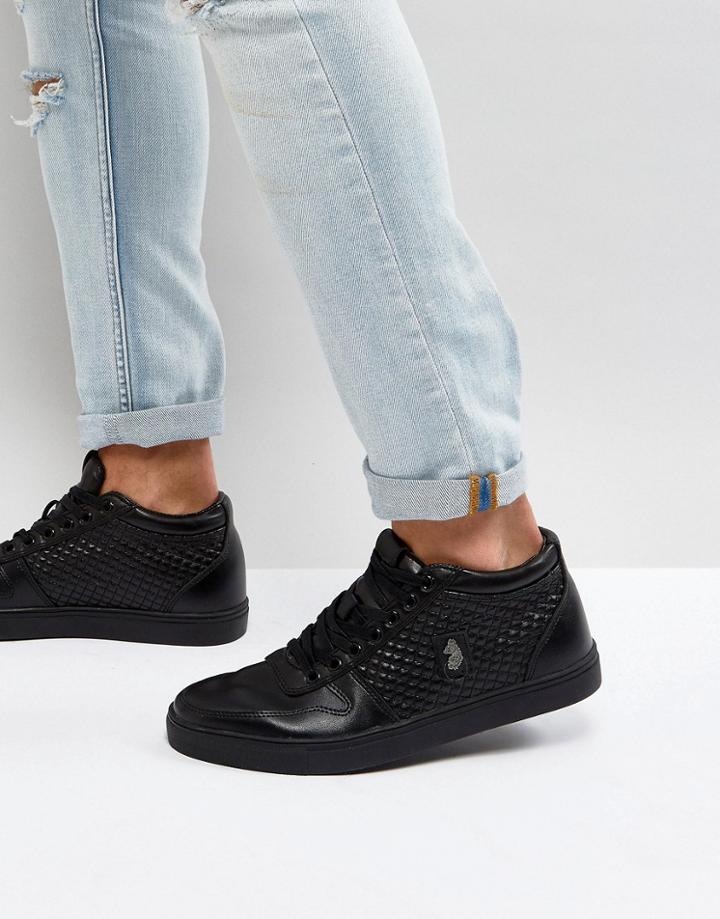 Luke 1977 Hartley Quilted Side Panel Sneakers In Black - Black