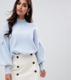 Y.a.s Petite Balloon Sleeve Sweater - Blue