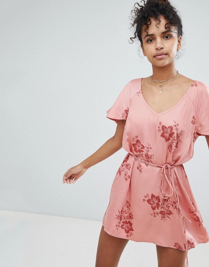 Billabong Floral Beach Dress - Pink