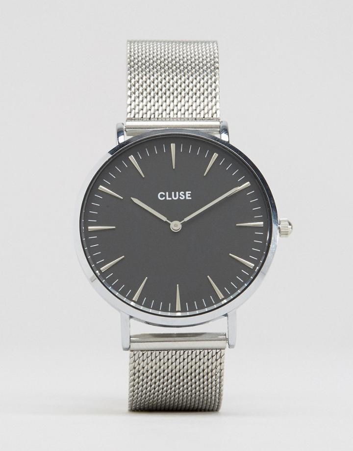 Cluse La Boh Me Black & Silver Mesh Watch Cl18106 - Silver